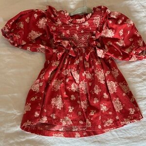 Iris & Ivy Red Floral Kids Dress